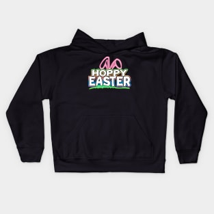 Hoppy Easter Bunny Ears White Kids Hoodie